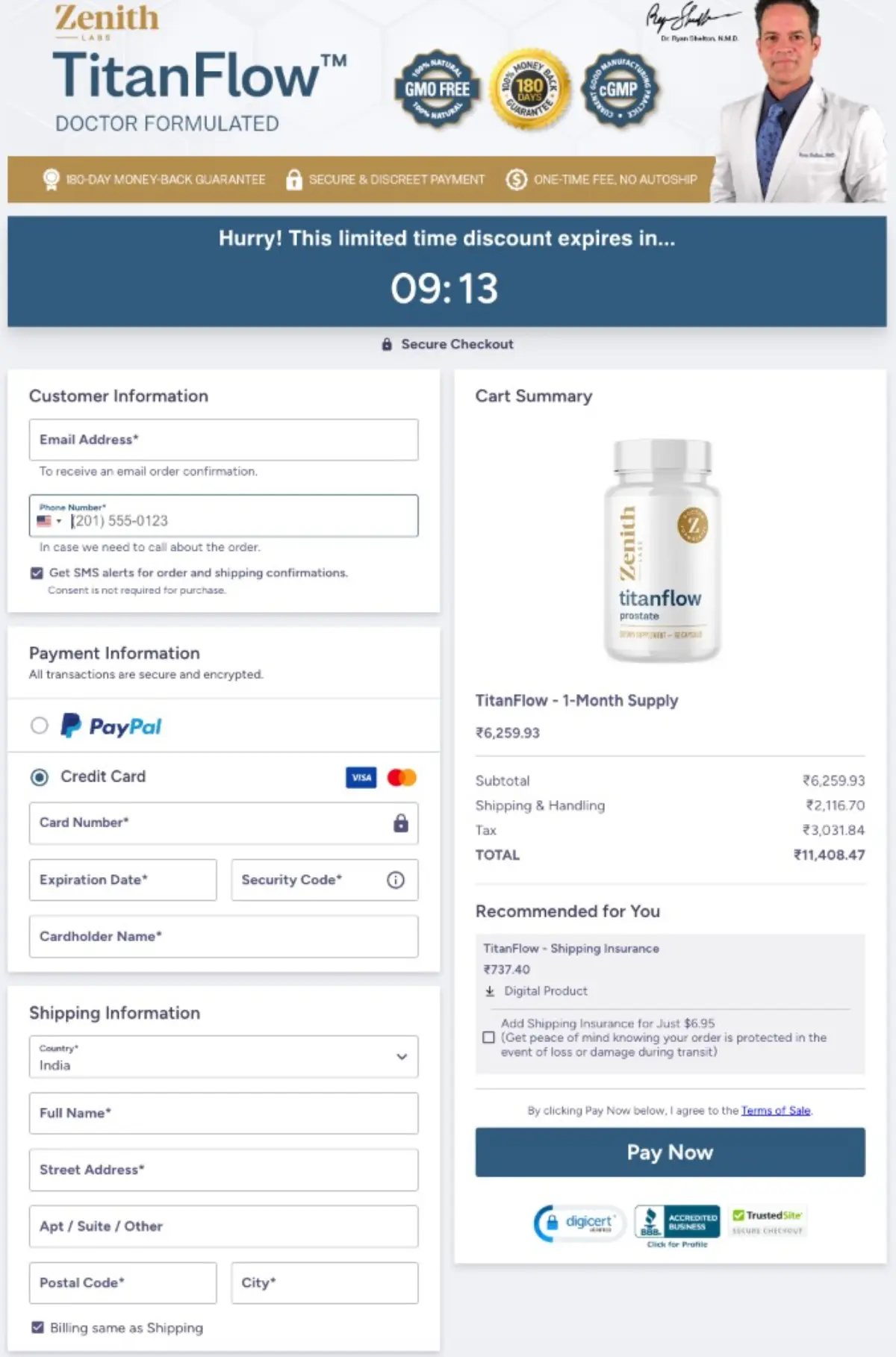 TitanFlow secure checkout page buy now order official site