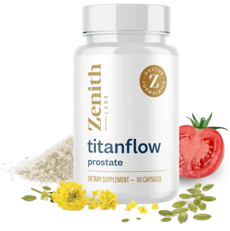 TitanFlow prostate support urinary flow capsules bottle for men
